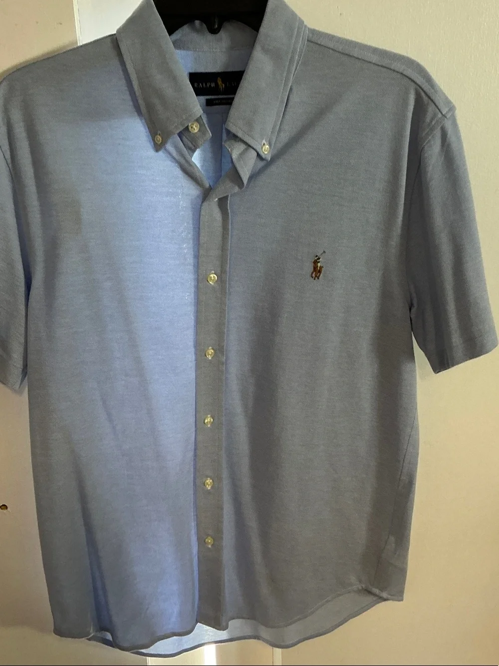 Polo by Ralph Lauren Men’s Light Blue Short-Sleeve Button-Down Shirt